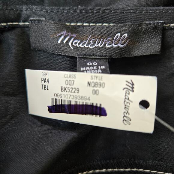 Madewell Puff-Sleeve Drop-Waist Midi Dress Size 00 NWT - Picture 5 of 7